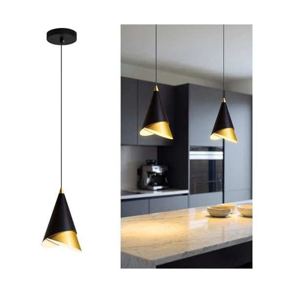 Black and Gold Modern Pendant