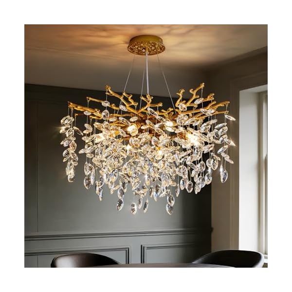 Gold Branch Crystal Chandelier