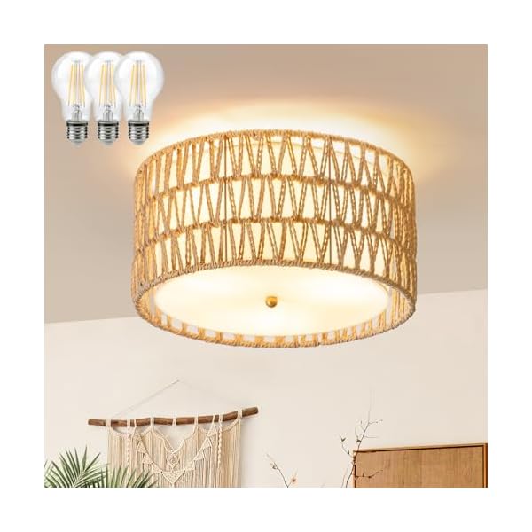 Rattan-Style Flush Mount