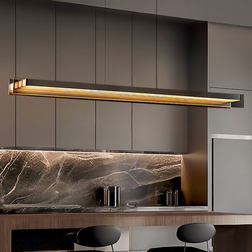 Wood-Tone LED Linear Pendant