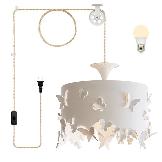 Plug-in Butterfly Drum Pendant