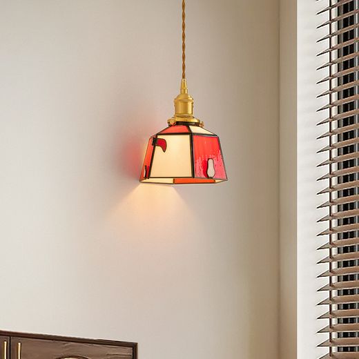 Red Panel Glass Pendant