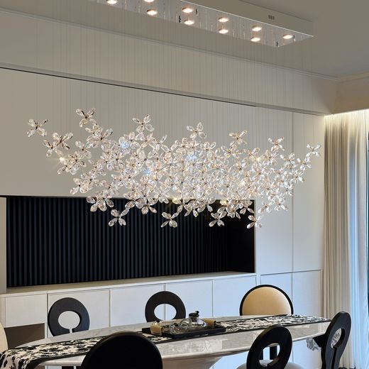 Crystal Blossom Linear Chandelier