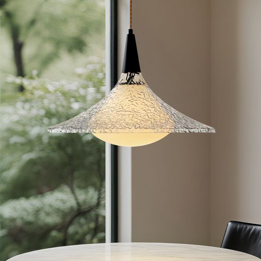 Textured Glass Cone Pendant