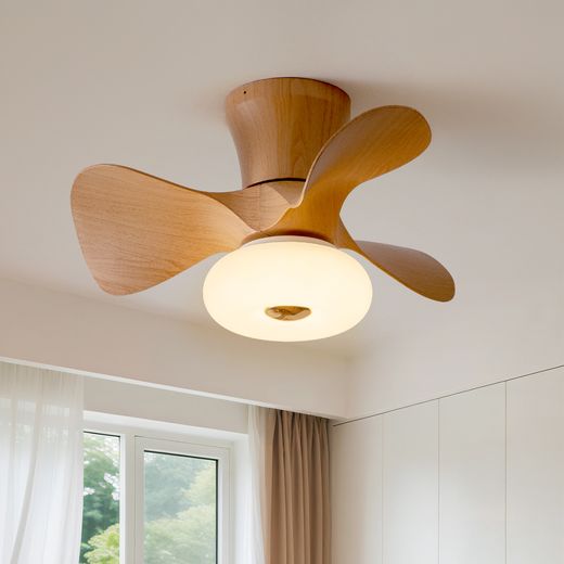 Natural-Wood Fan Light
