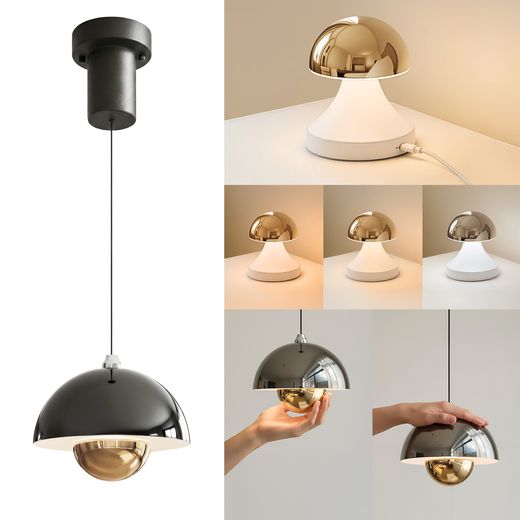 Dome Pendant and Table Lamp